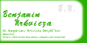 benjamin mrkvicza business card